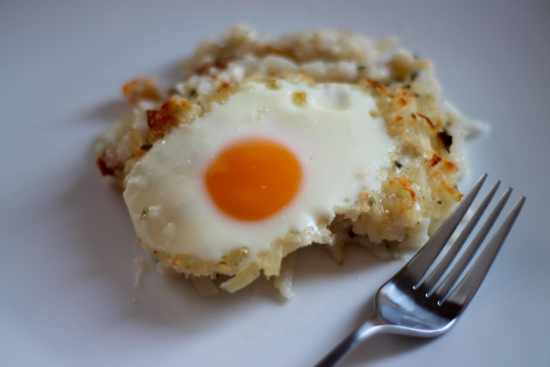 Rosti Casserole with Fried Eggs