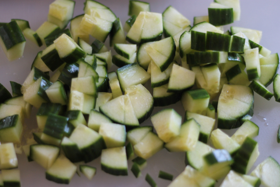 Cucumbers for Bulgur Salad | sarahnspice.com