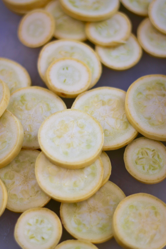 Squash for Baked Summer Squash. It's is simple, delicious and economical. The perfect side dish for summer. You'll be surprised how quickly it disappears. | sarahnspice.com