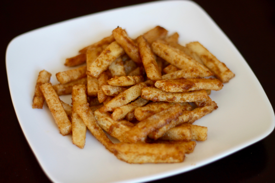 Jicama fries are a healthy alternative to regular fries. In this recipe they're coated with olive oil and sprinkled with flavorful seasonings. |sarahnspice.com