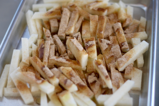 Jicama fries are a healthy alternative to regular fries. In this recipe they're coated with olive oil and sprinkled with flavorful seasonings. |sarahnspice.com