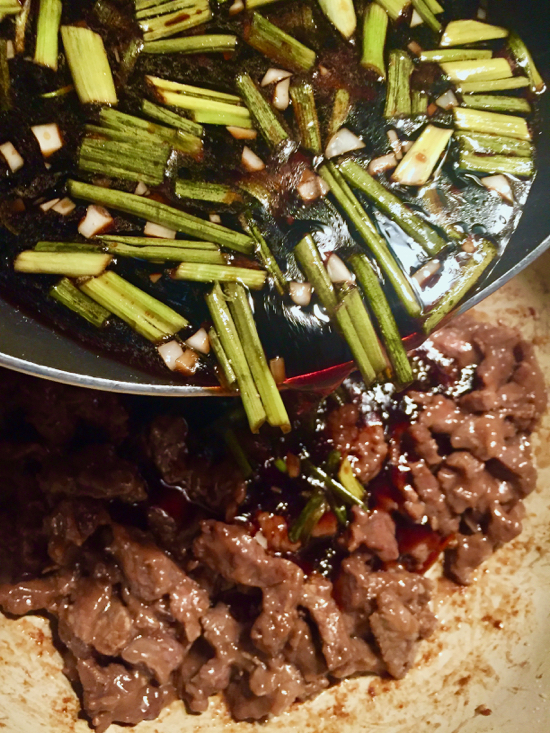 Mongolian Beef has crispy tender beef slices covered in a sweet & salty concoction. It’s a decadent & delicious recipe you can make it right at home! | sarahnspice.com